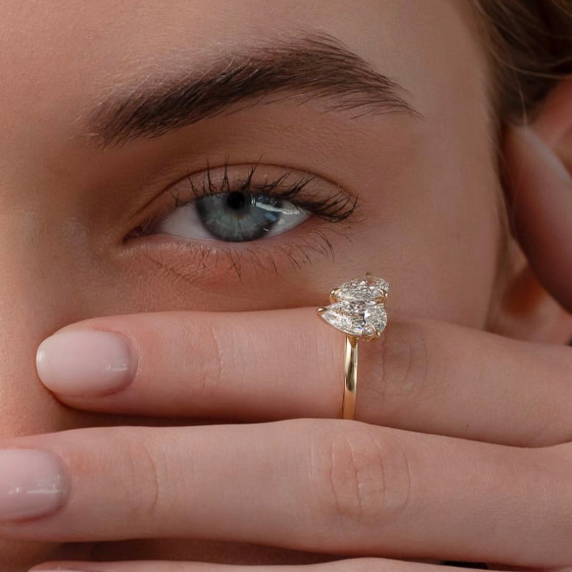 טבעת ׳׳אתה ואני׳׳ יהלומי טיפה