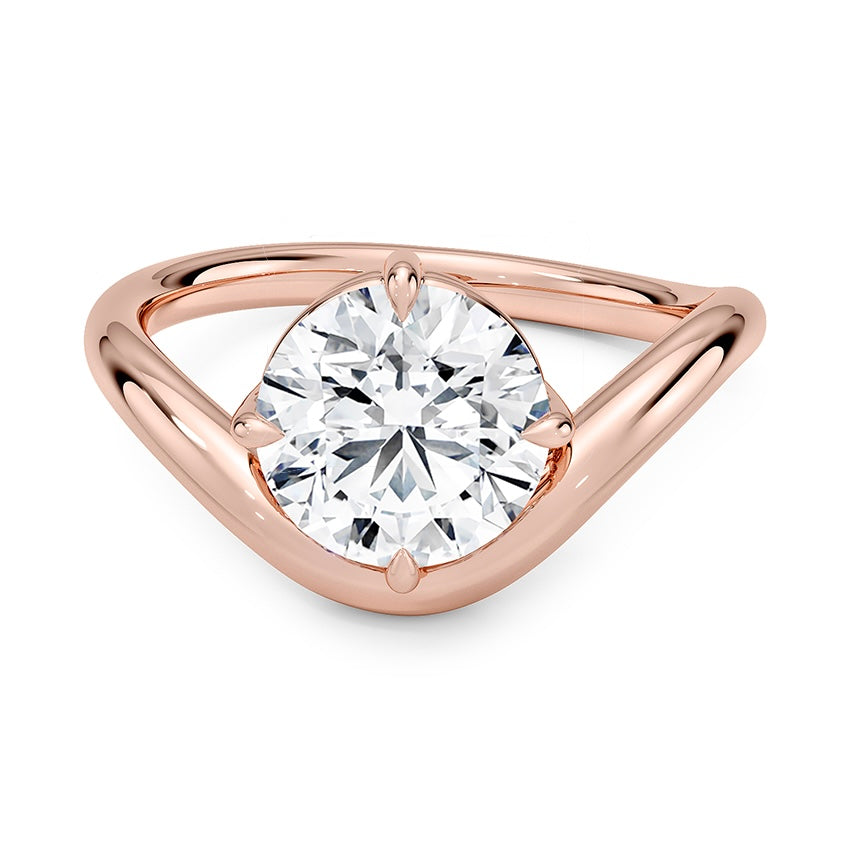 טבעת טוויסט יהלום עגול 1 קראט בשיבוץ מרחף