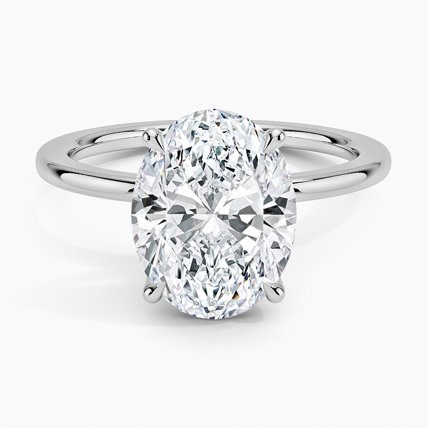 טבעת אירוסין סוליטר יהלום אובל 2.5 קראט