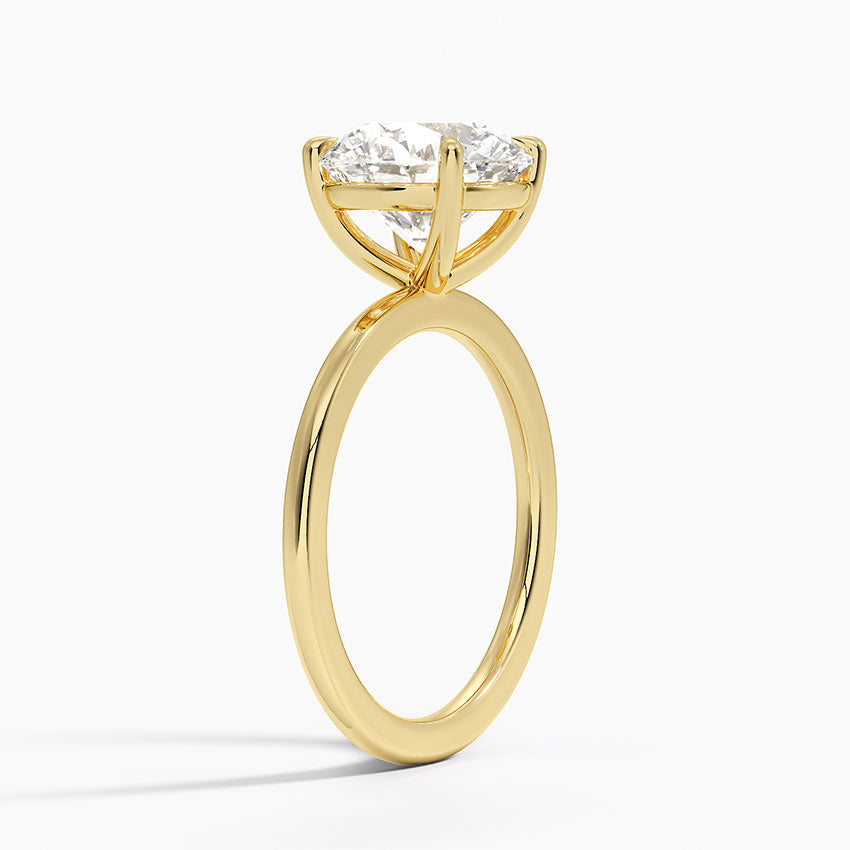 טבעת אירוסין סוליטר יהלום עגול 3 קראט