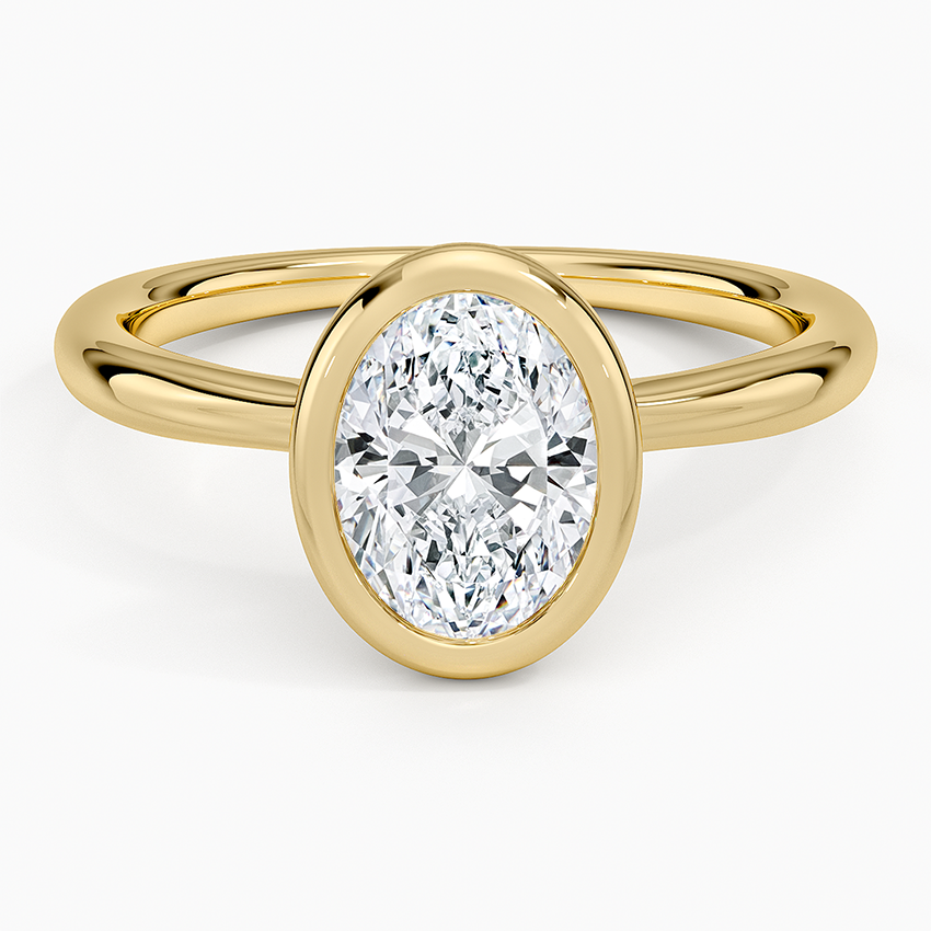 טבעת אירוסין סוליטר יהלום אובל 1.8 קראט בשיבוץ בזל