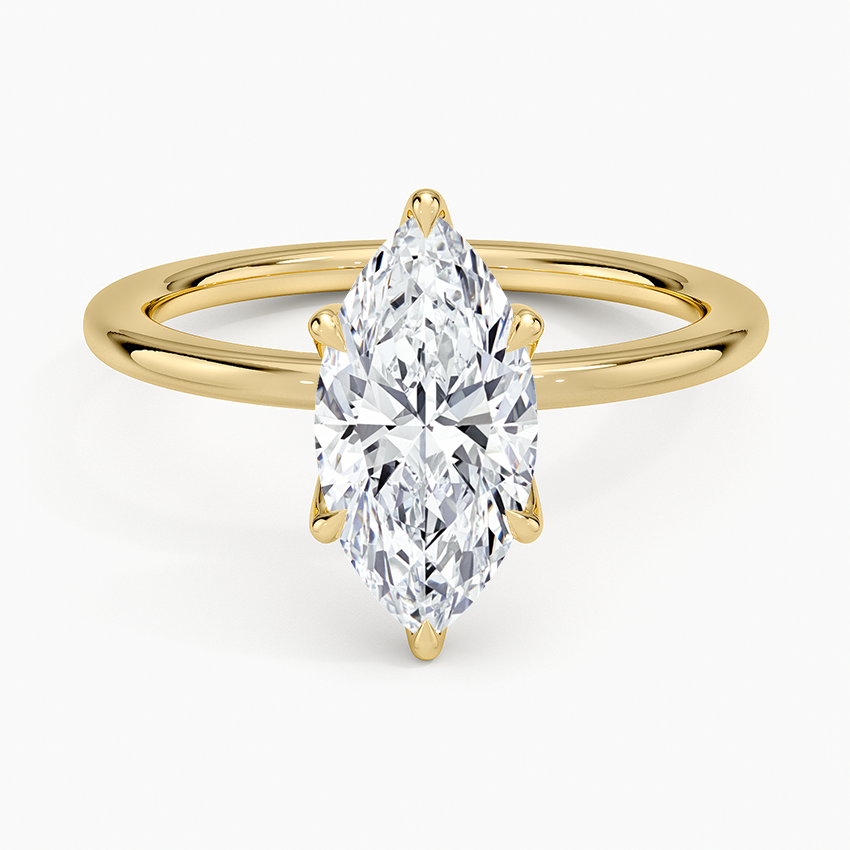 טבעת אירוסין יהלום מרקיזה 1.2 קראט בשיבוץ טוליפ 6 שיניים