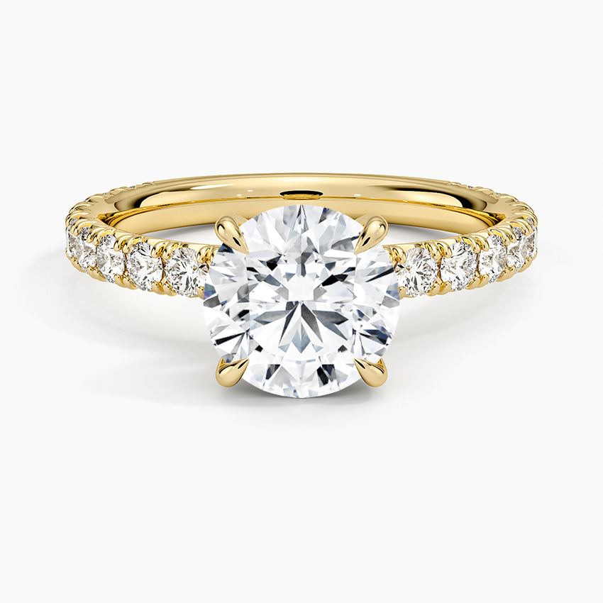 טבעת אירוסין יהלום עגול 1.5 קראט עם יהלומי צד