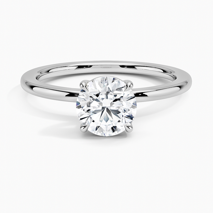 טבעת אירוסין סוליטר יהלום עגול 1 קראט