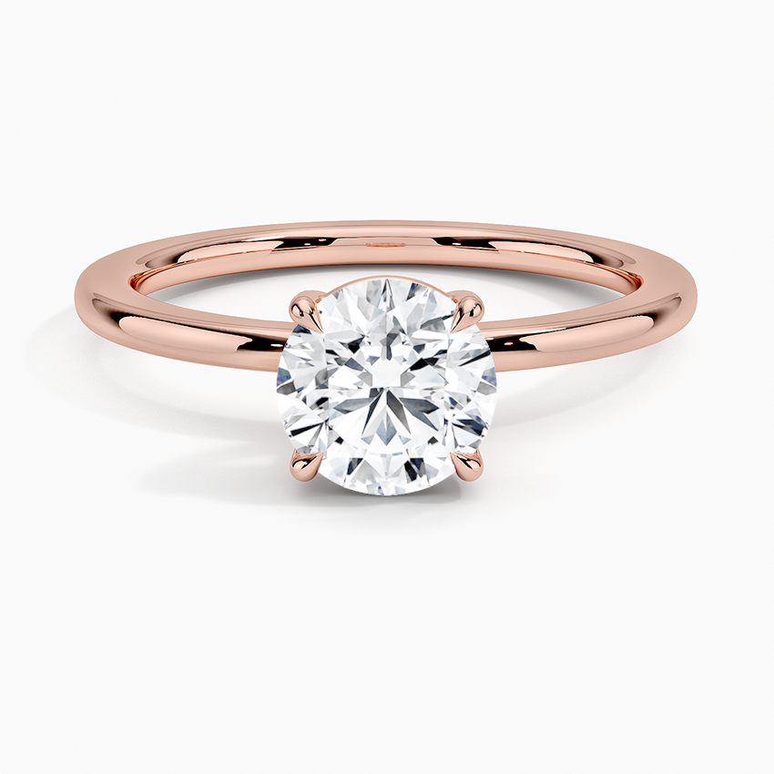 טבעת אירוסין סוליטר יהלום עגול 1 קראט