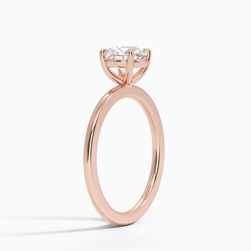 טבעת אירוסין סוליטר יהלום עגול 1 קראט