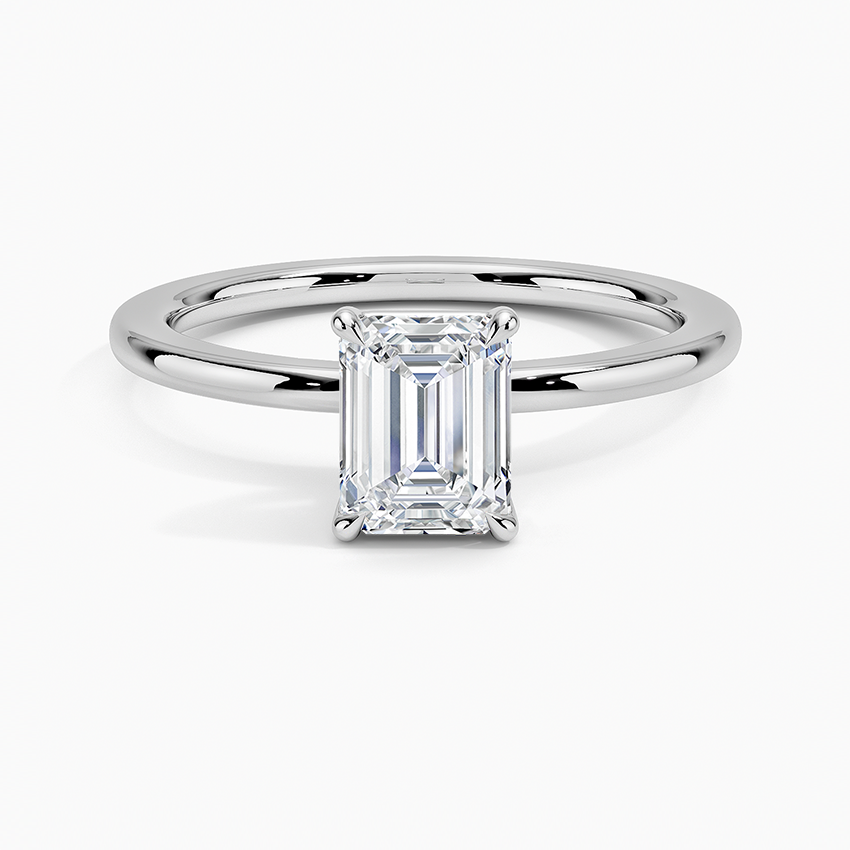 טבעת אירוסין סוליטר יהלום אמרלד 1 קראט