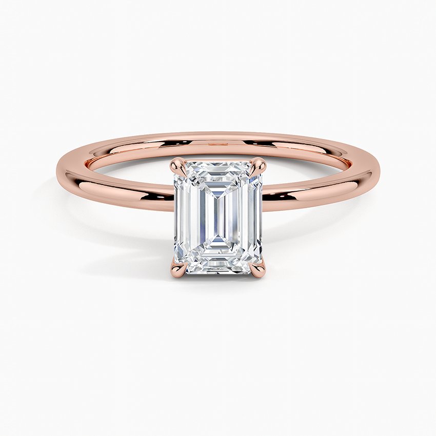 טבעת אירוסין סוליטר יהלום אמרלד 1 קראט