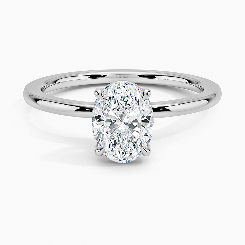 טבעת אירוסין סוליטר יהלום אובל 1 קראט