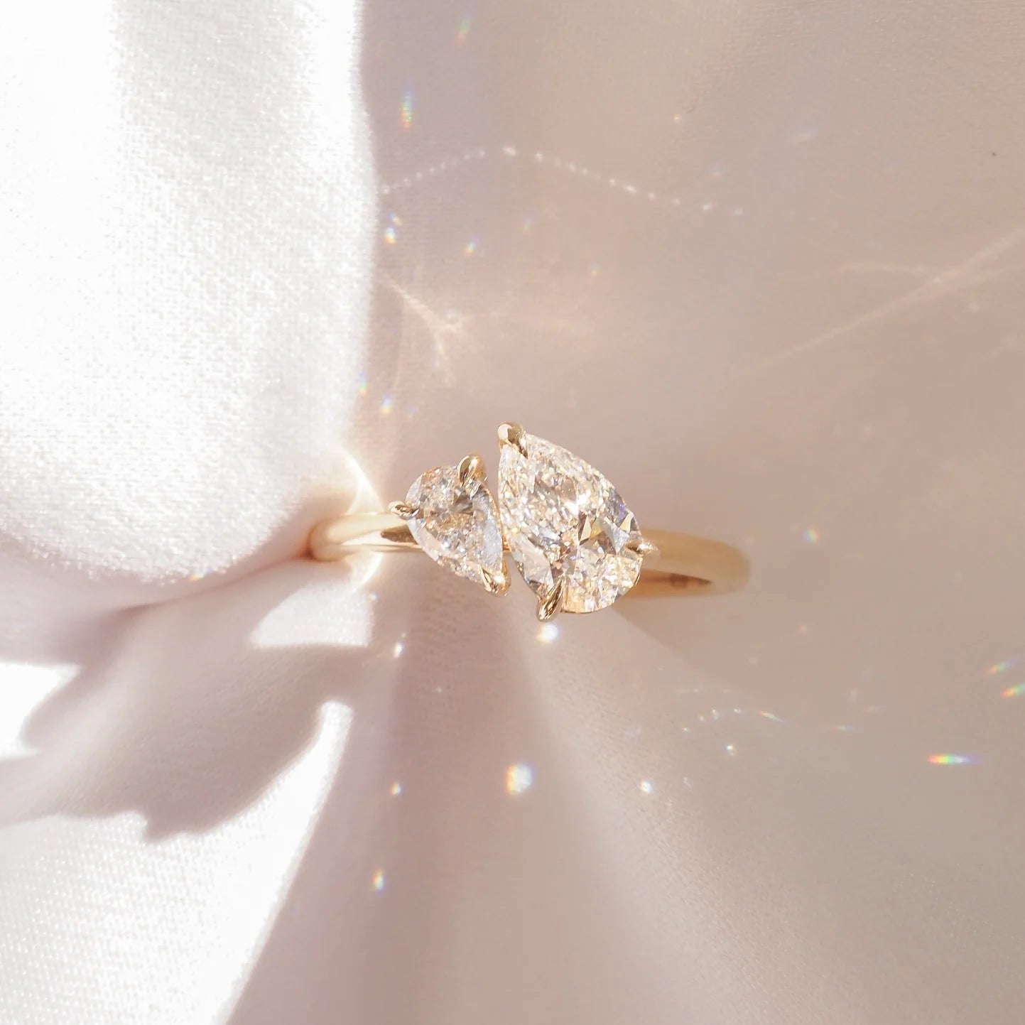 טבעת ׳׳אתה ואני׳׳ יהלומי טיפה