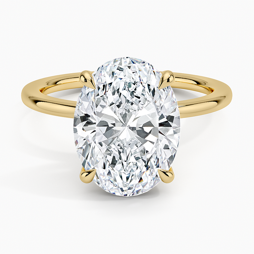 טבעת אירוסין סוליטר יהלום אובל 4 קראט