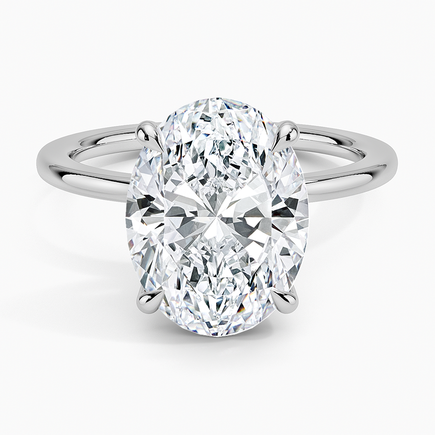 טבעת אירוסין סוליטר יהלום אובל 4 קראט