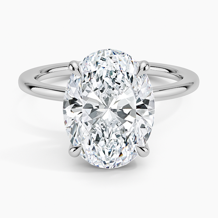 טבעת אירוסין סוליטר יהלום אובל 4 קראט