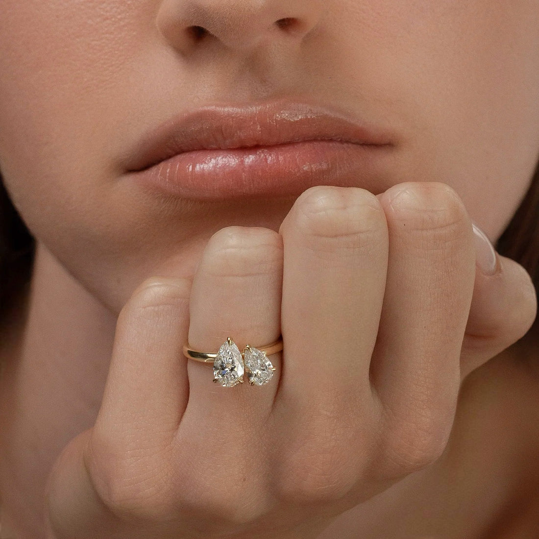 טבעת ׳׳אתה ואני׳׳ יהלומי טיפה