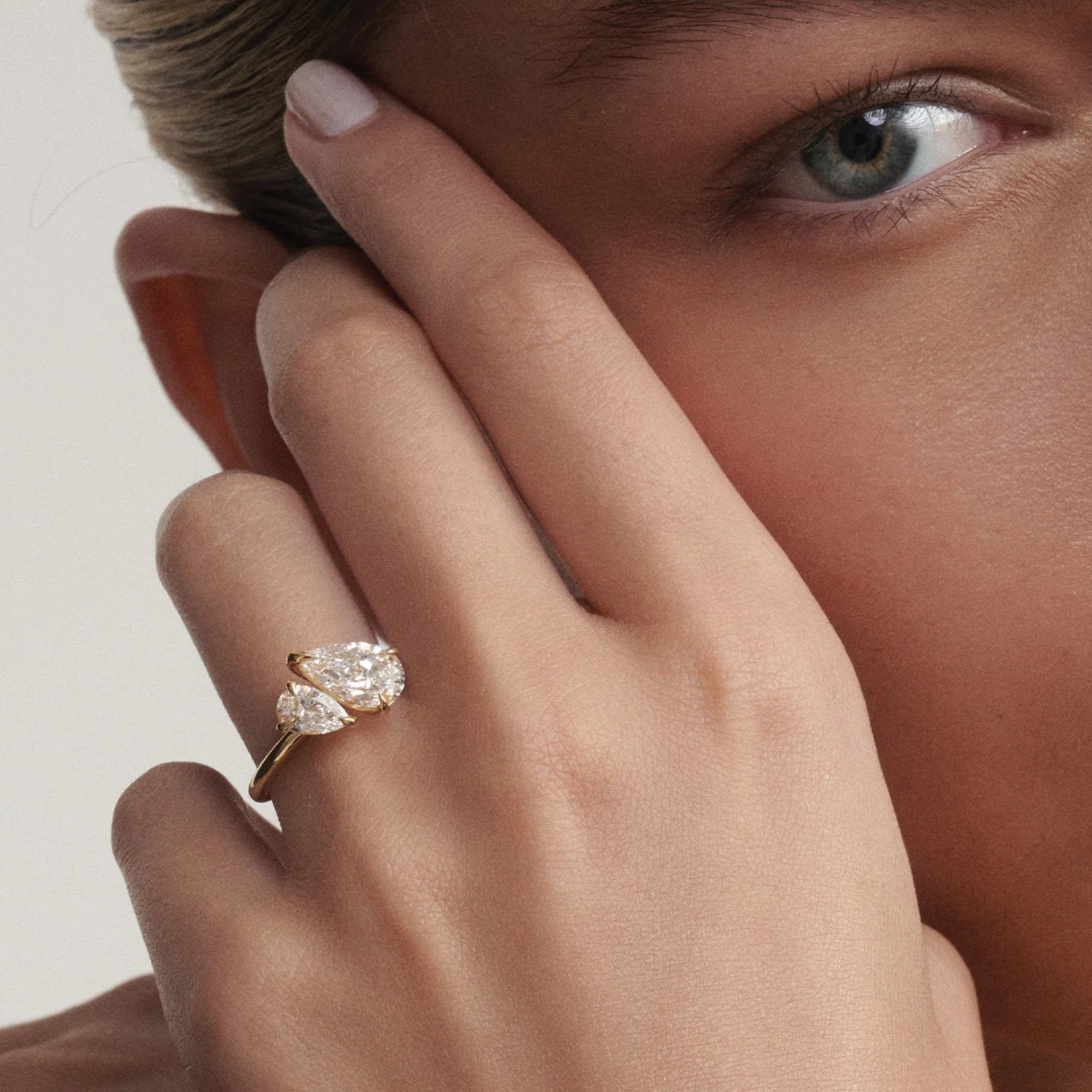 טבעת ׳׳אתה ואני׳׳ יהלומי טיפה