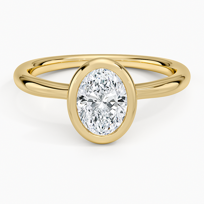 טבעת אירוסין סוליטר יהלום אובל 1 קראט בשיבוץ בזל