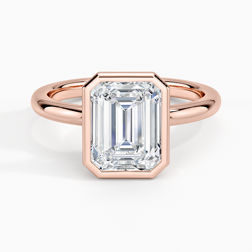 טבעת אירוסין סוליטר יהלום אמרלד 1.5 קראט בשיבוץ בזל