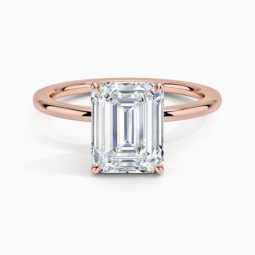 טבעת אירוסין סוליטר יהלום אמרלד 2 קראט