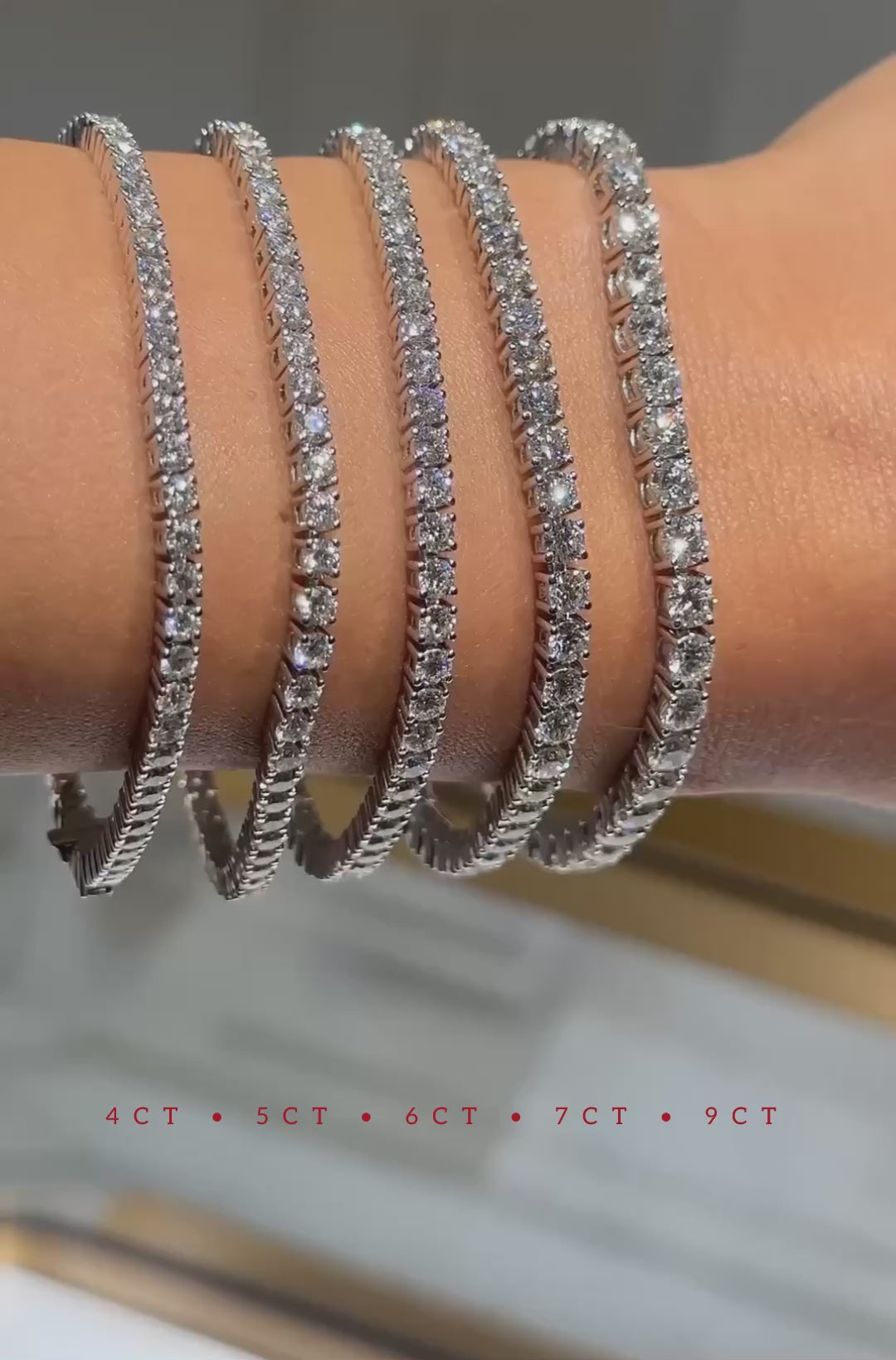 צמיד טניס 5 קראט יהלומים